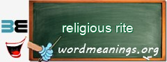 WordMeaning blackboard for religious rite